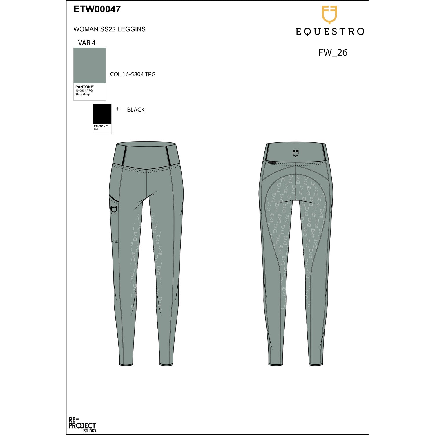 Equestro Leggins Donna Slim Fit Full Grip