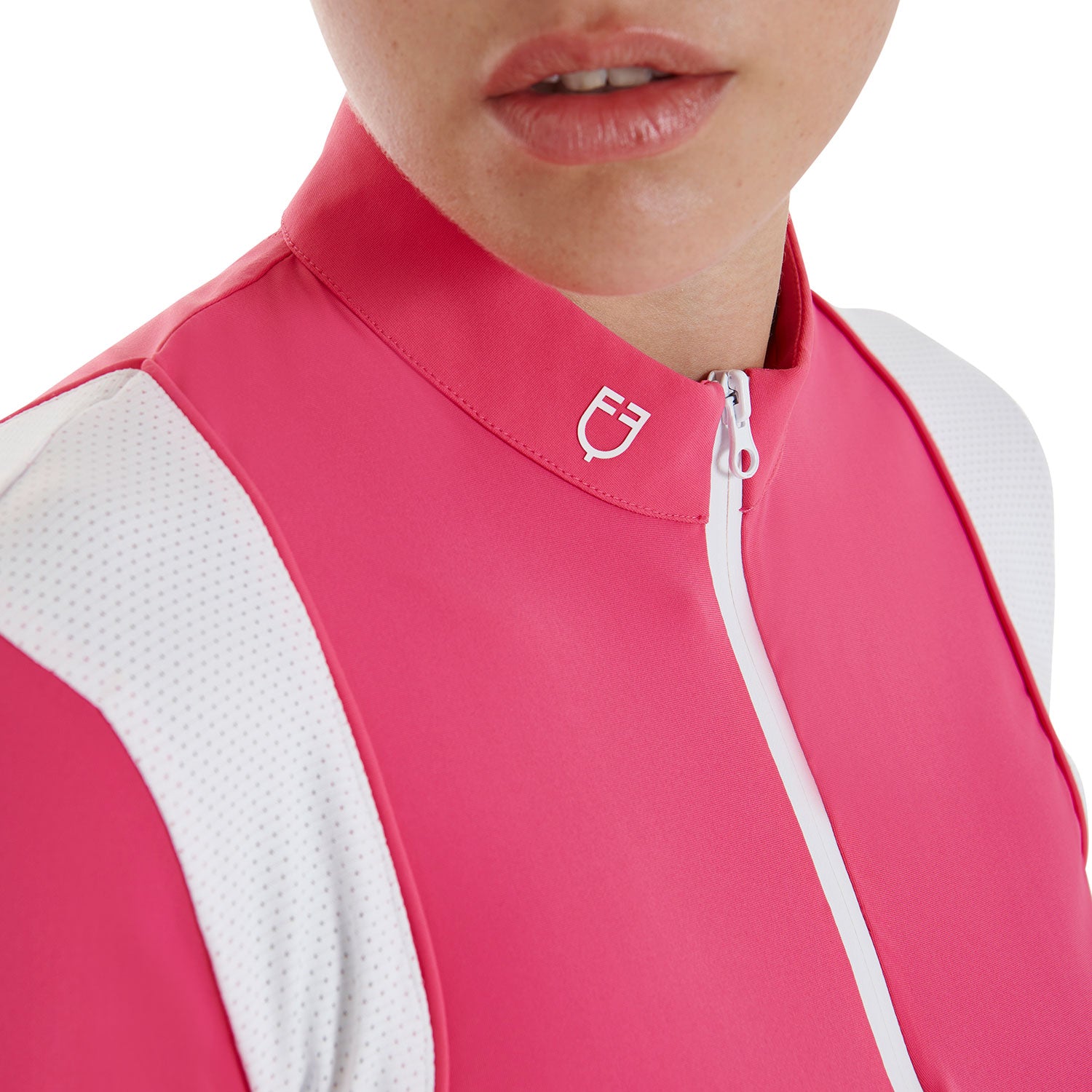 Polo donna slim fit in tessuto tecnico traspirante a mezza manica Equestro