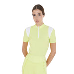Polo donna slim fit in tessuto tecnico traspirante a mezza manica Equestro