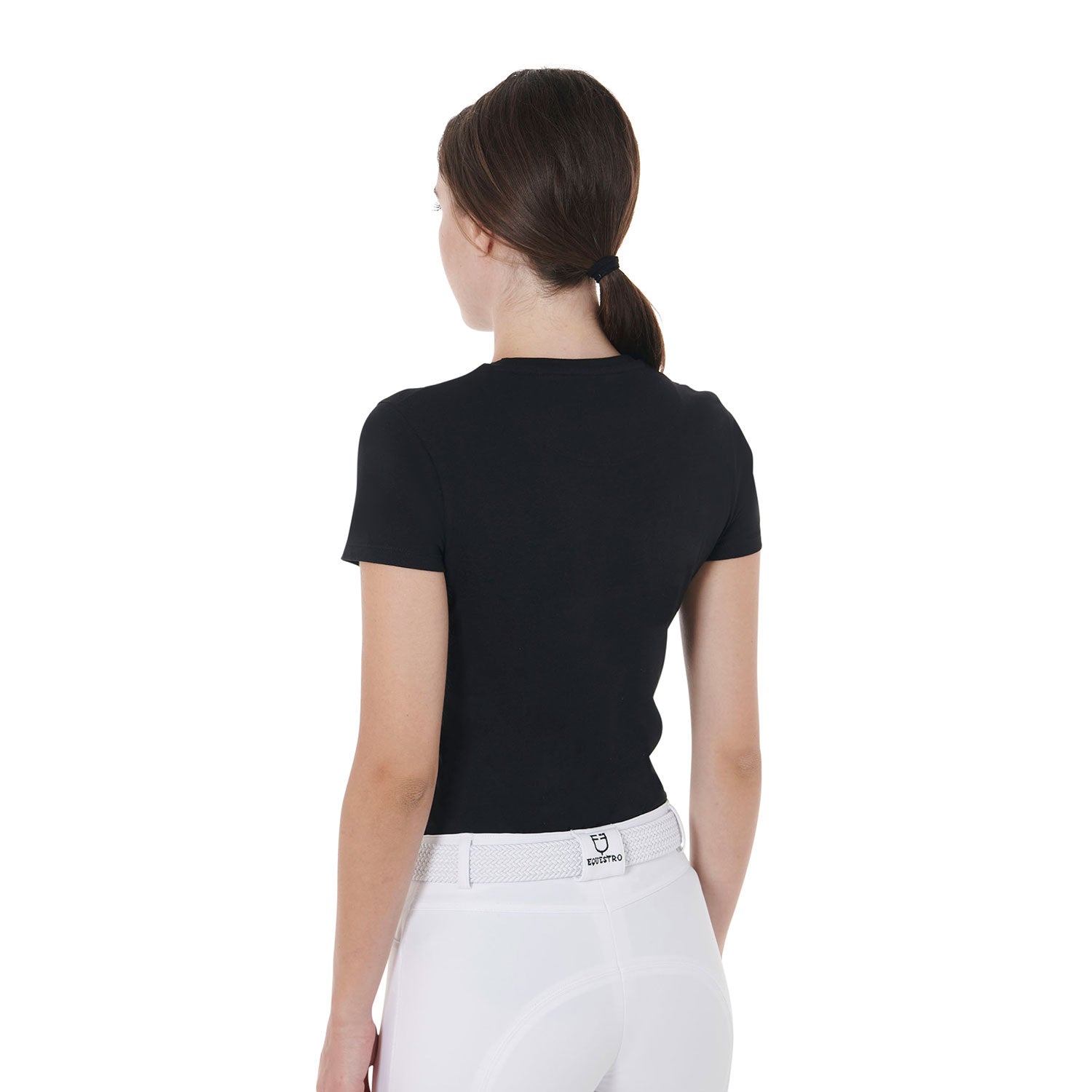 Equestro T Shirt Donna Slim Fit con Stampa Astratta per Cavallo