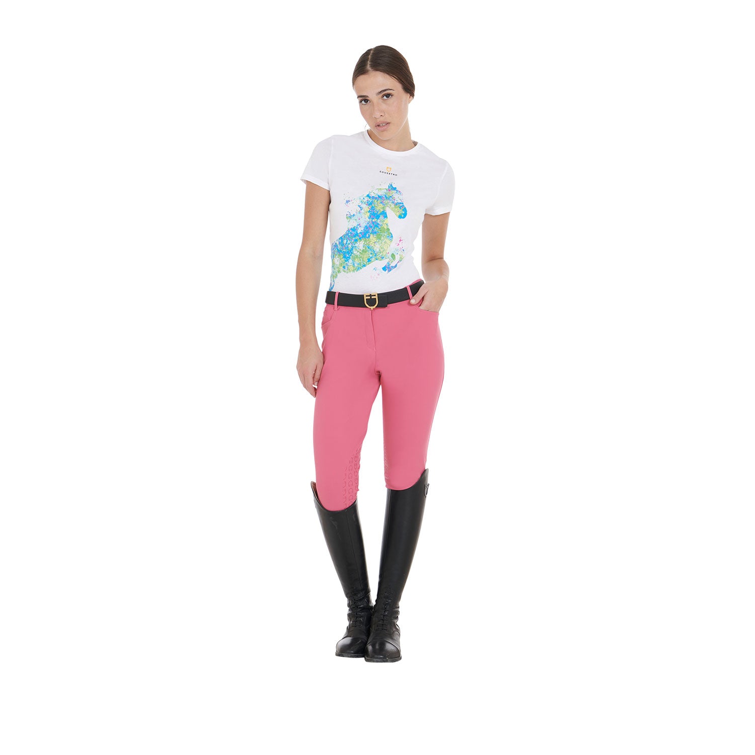 T-shirt donna slim fit con stampa colorata EQUESTRO