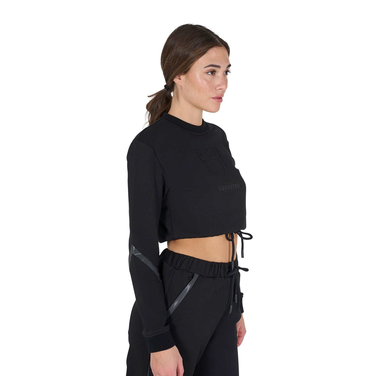 Felpa donna corta girocollo Equestro