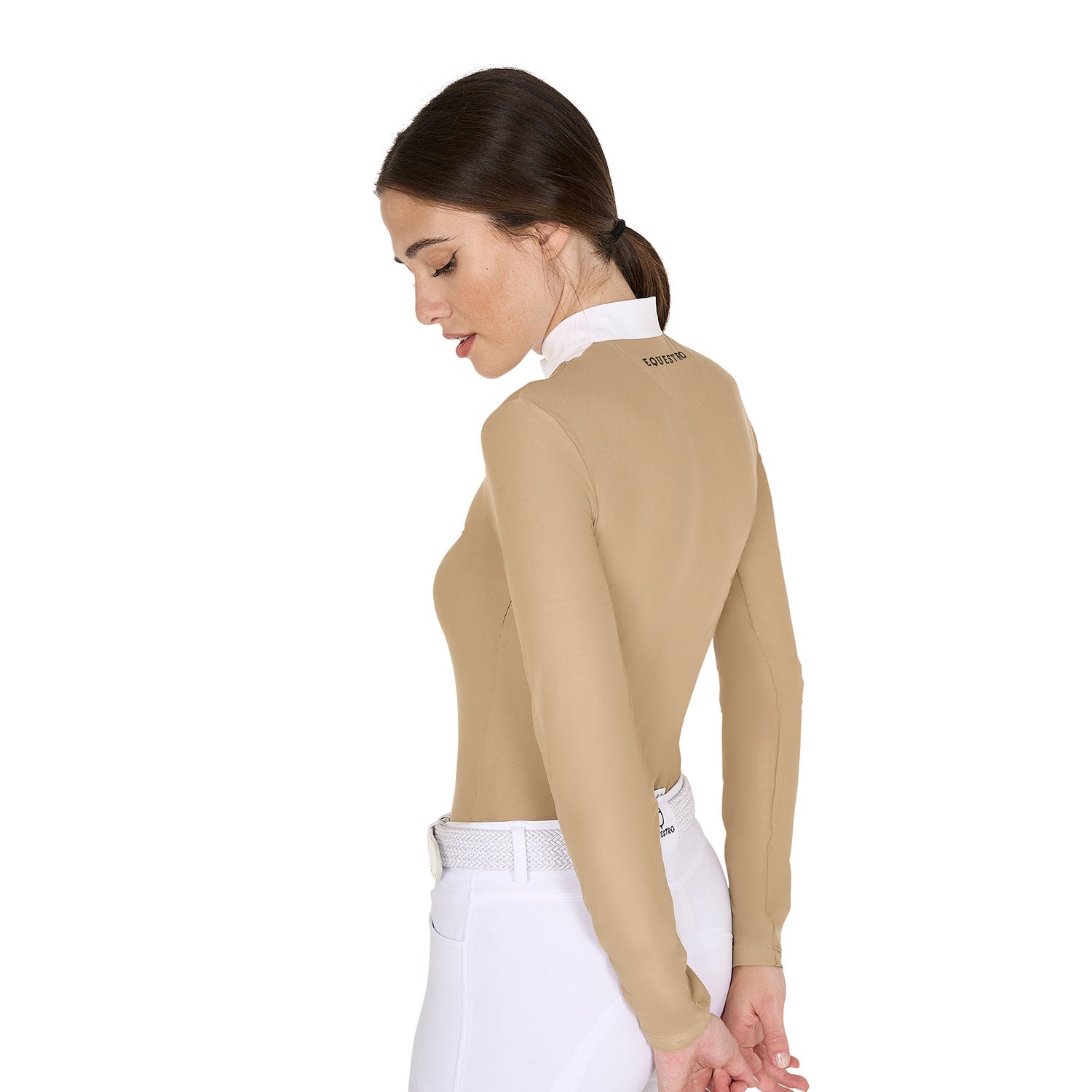 Polo donna Equestro slim fit da concorso con bottoni