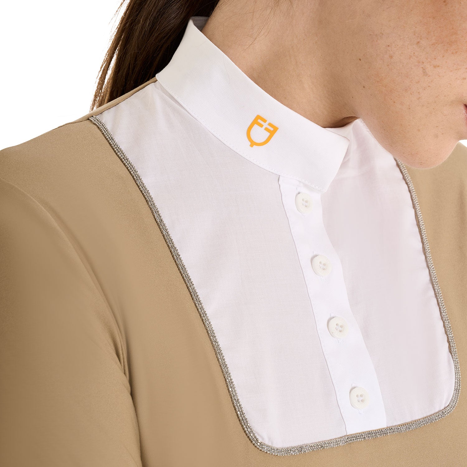Polo donna Equestro slim fit da concorso con bottoni