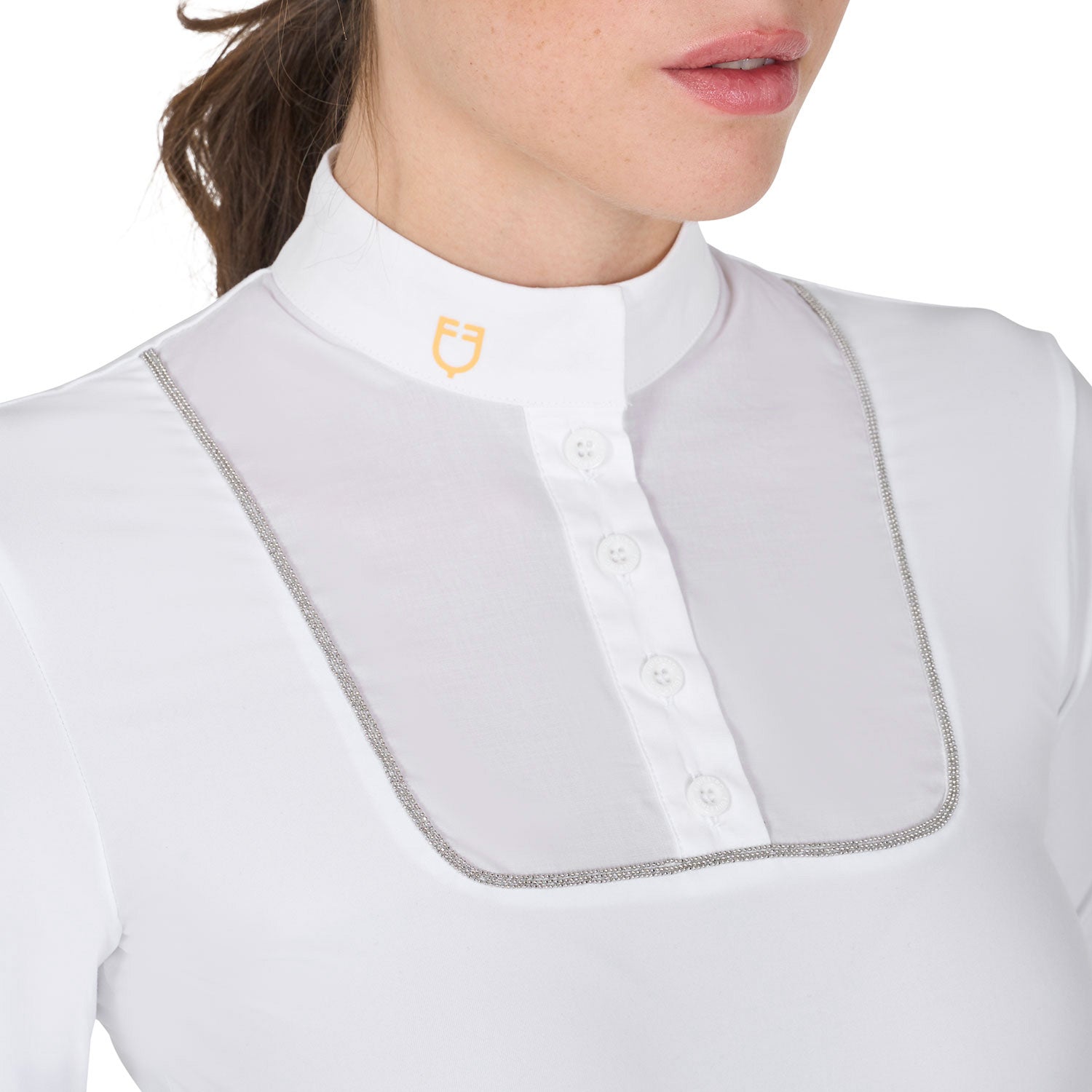 Polo donna Equestro slim fit da concorso con bottoni