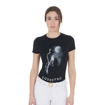 Equestro T Shirt Donna Slim Fit con Stampa Raggio di Luna