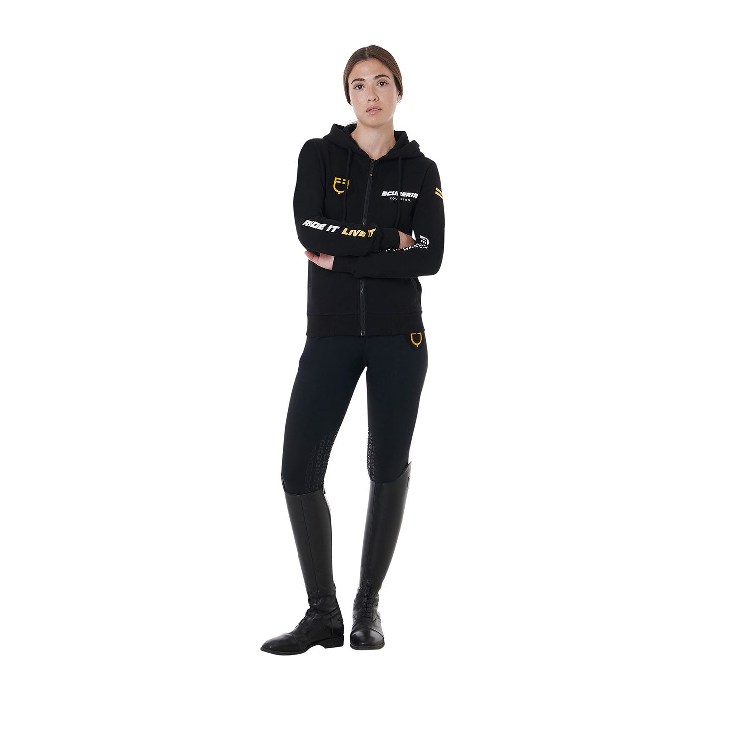 Felpa donna cappuccio Scuderia Equestro pile
