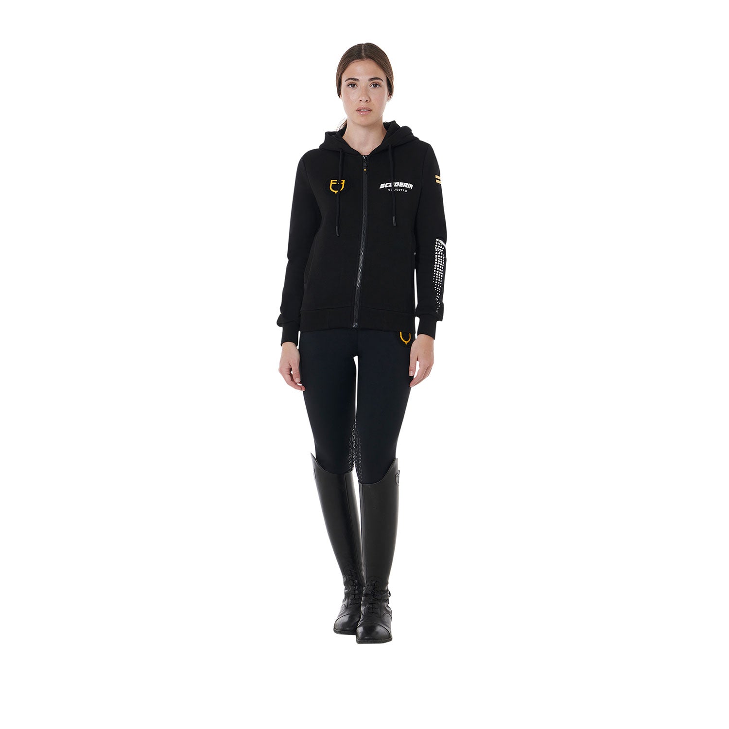 Felpa donna cappuccio Scuderia Equestro pile