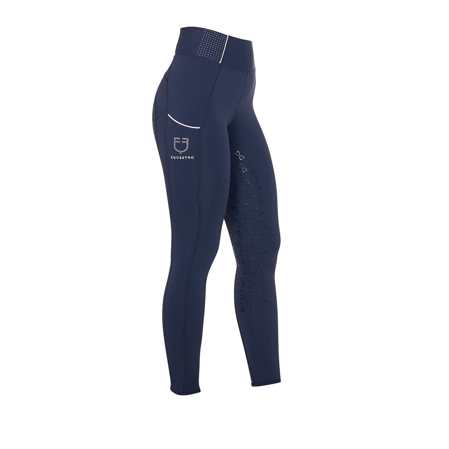 Equestro Leggings Donna Slim Fit con Strass