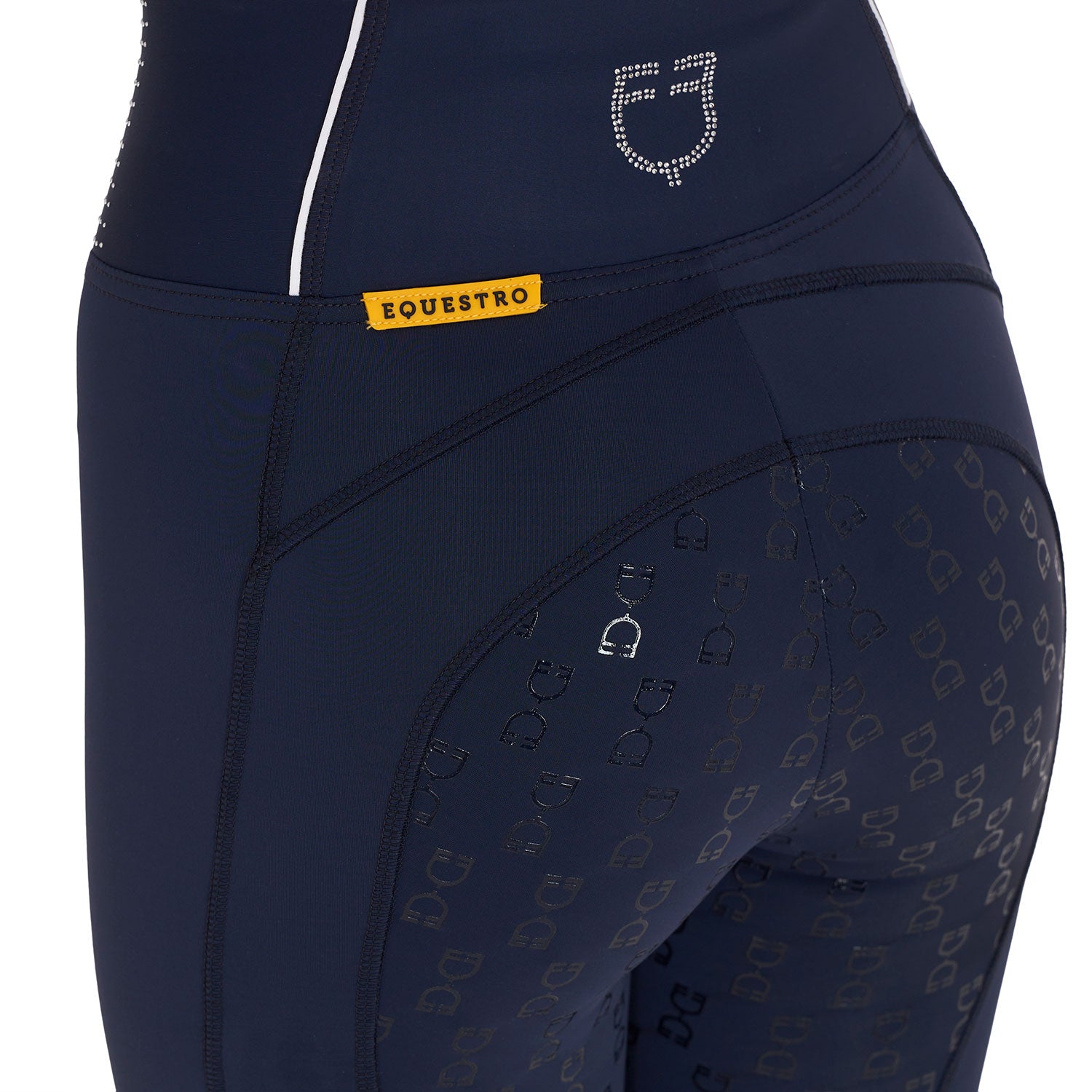 Equestro Leggings Donna Slim Fit con Strass
