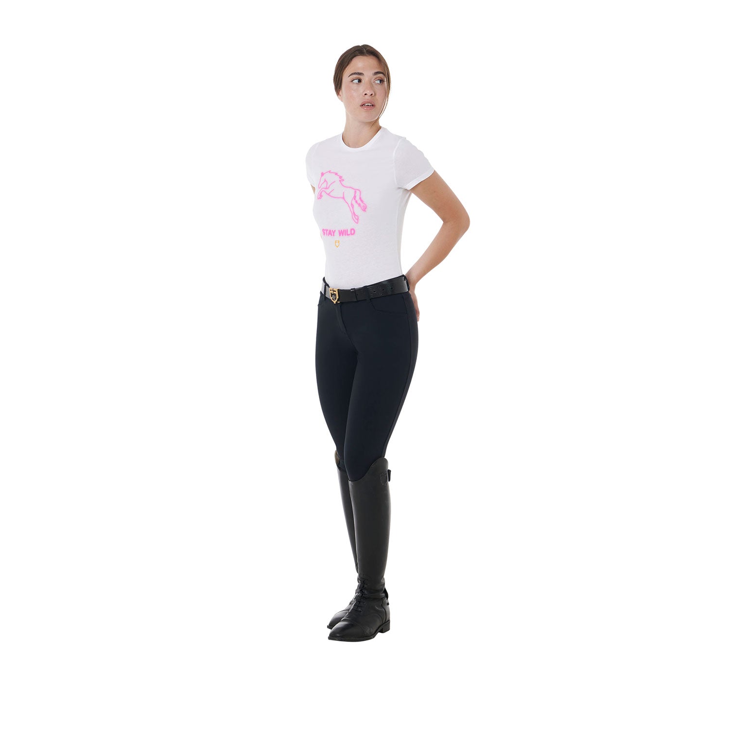 Equestro T Shirt Donna Slim Fit con Stampa Stay Wild