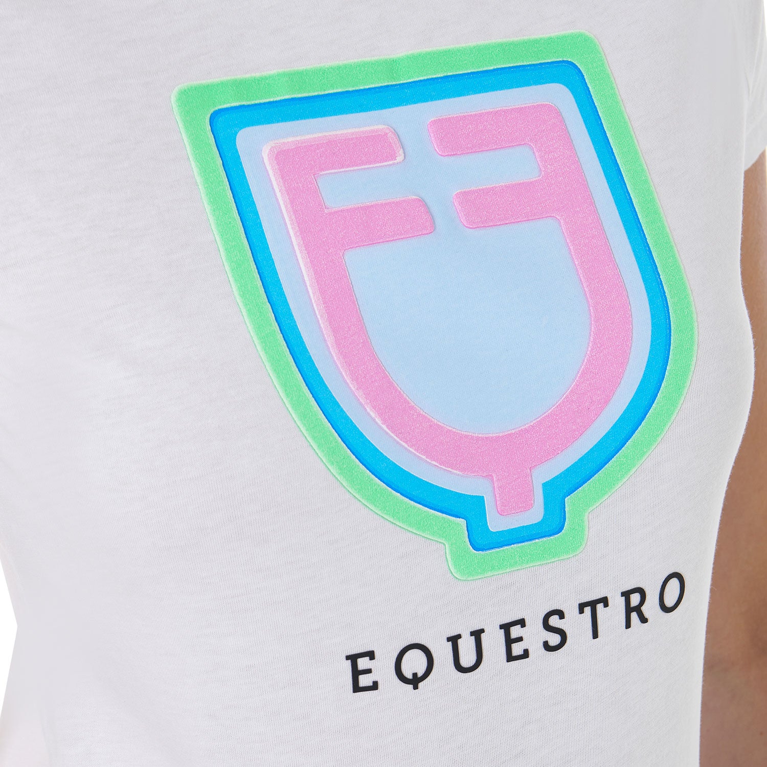 Equestro T Shirt Donna Slim Fit con Logo Psichedelico