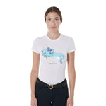 Equestro T Shirt Donna Slim Fit Stampa Jump