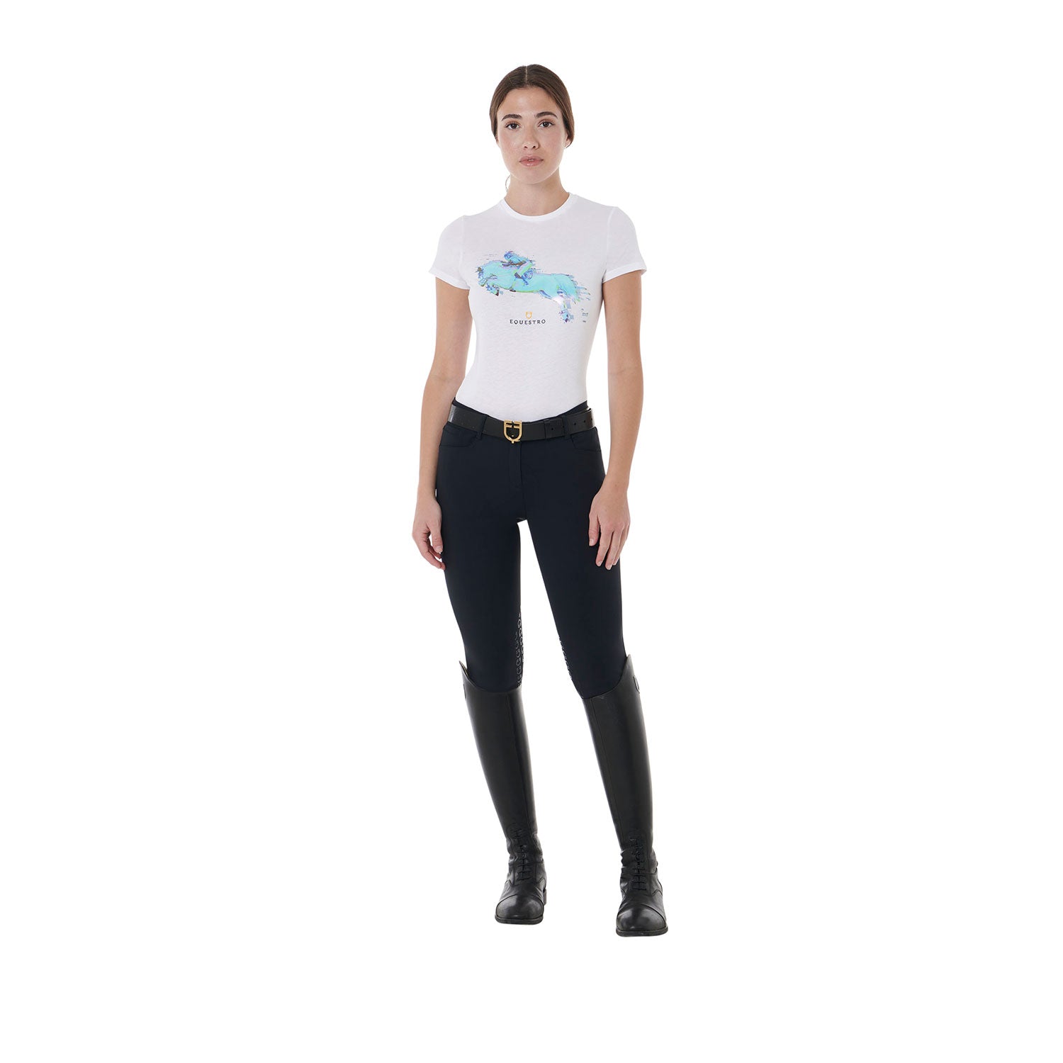 Equestro T Shirt Donna Slim Fit Stampa Jump