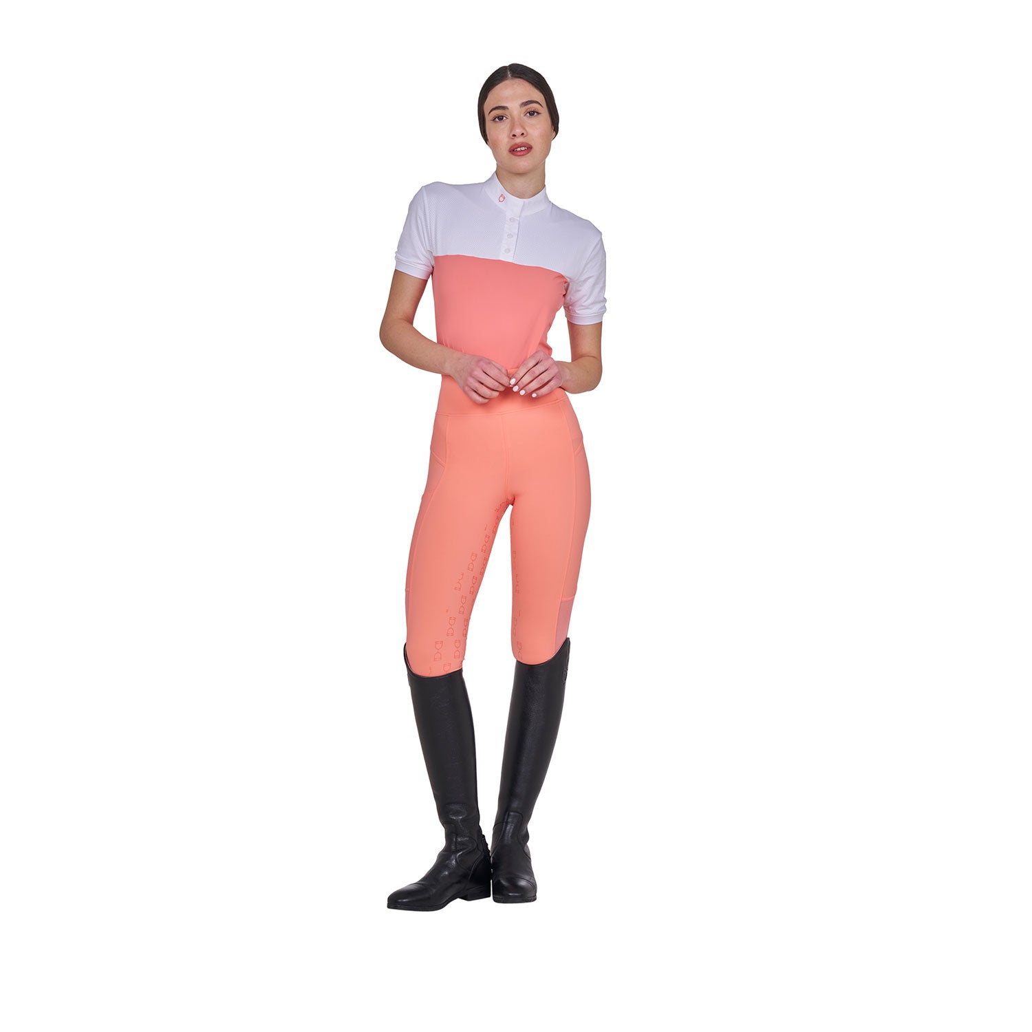 Equestro Leggings Donna Slim Fit Inserti Micro Mesh