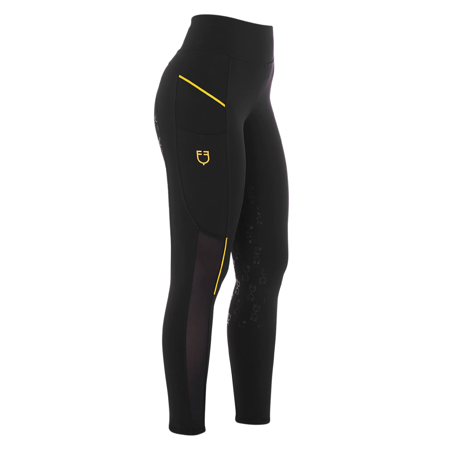 Equestro Leggings Donna Slim Fit Inserti Micro Mesh