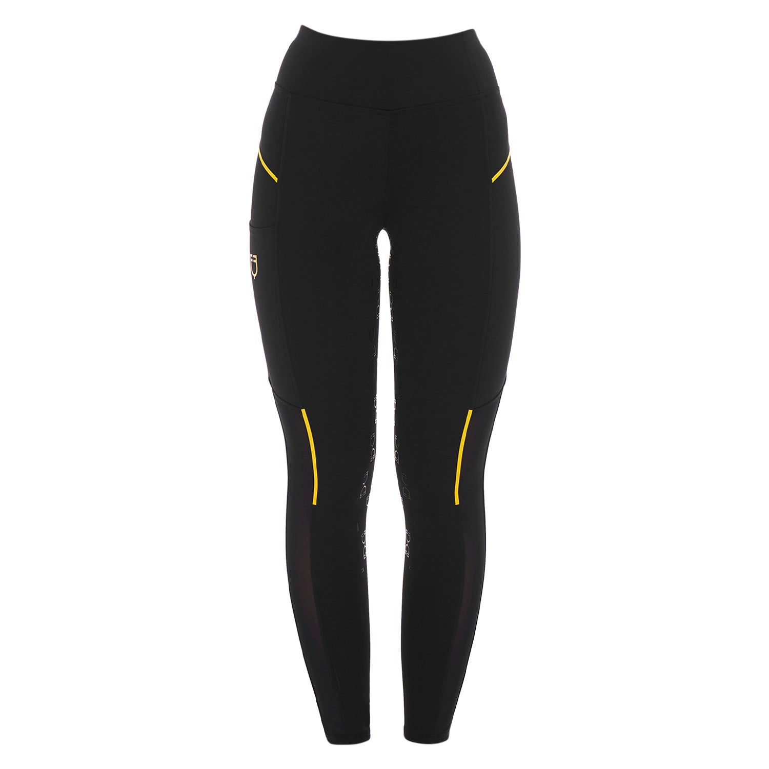 Equestro Leggings Donna Slim Fit Inserti Micro Mesh