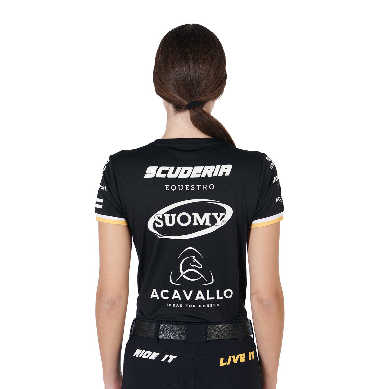 Equestro T Shirt Donna Multilogo Tessuto Tecnico