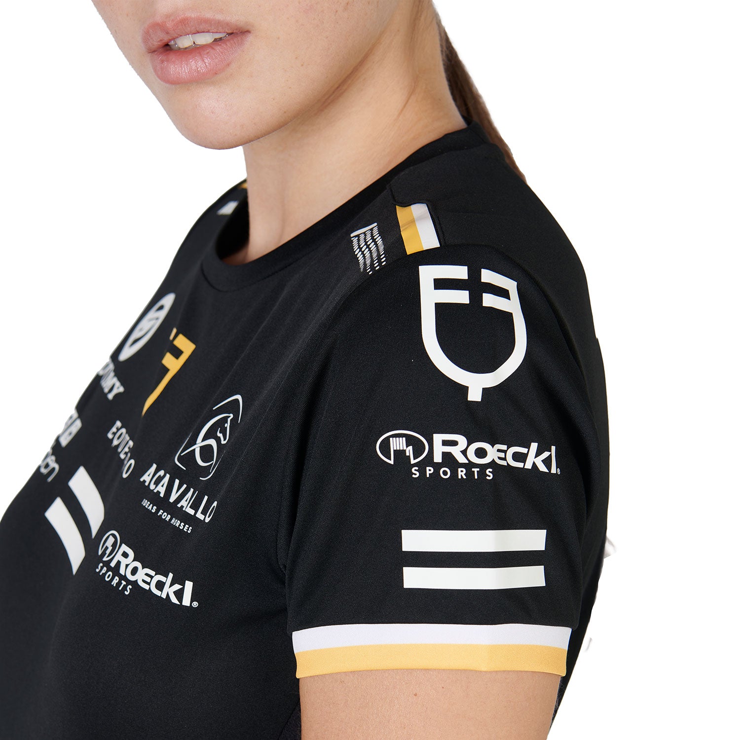 Equestro T Shirt Donna Multilogo Tessuto Tecnico