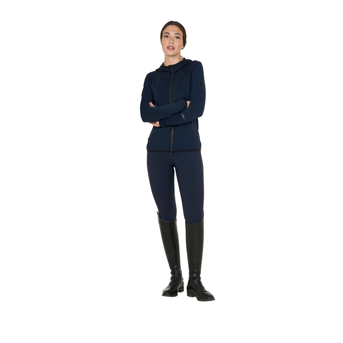 Equestro Felpa Tecnica da Donna in Jersey con Zip