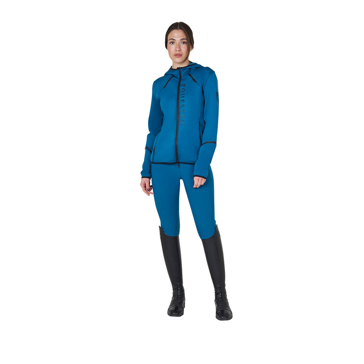 Equestro Felpa Tecnica da Donna in Jersey con Zip