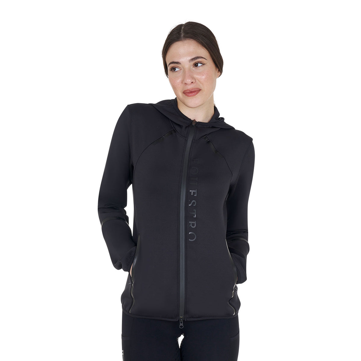 Equestro Felpa Tecnica da Donna in Jersey con Zip