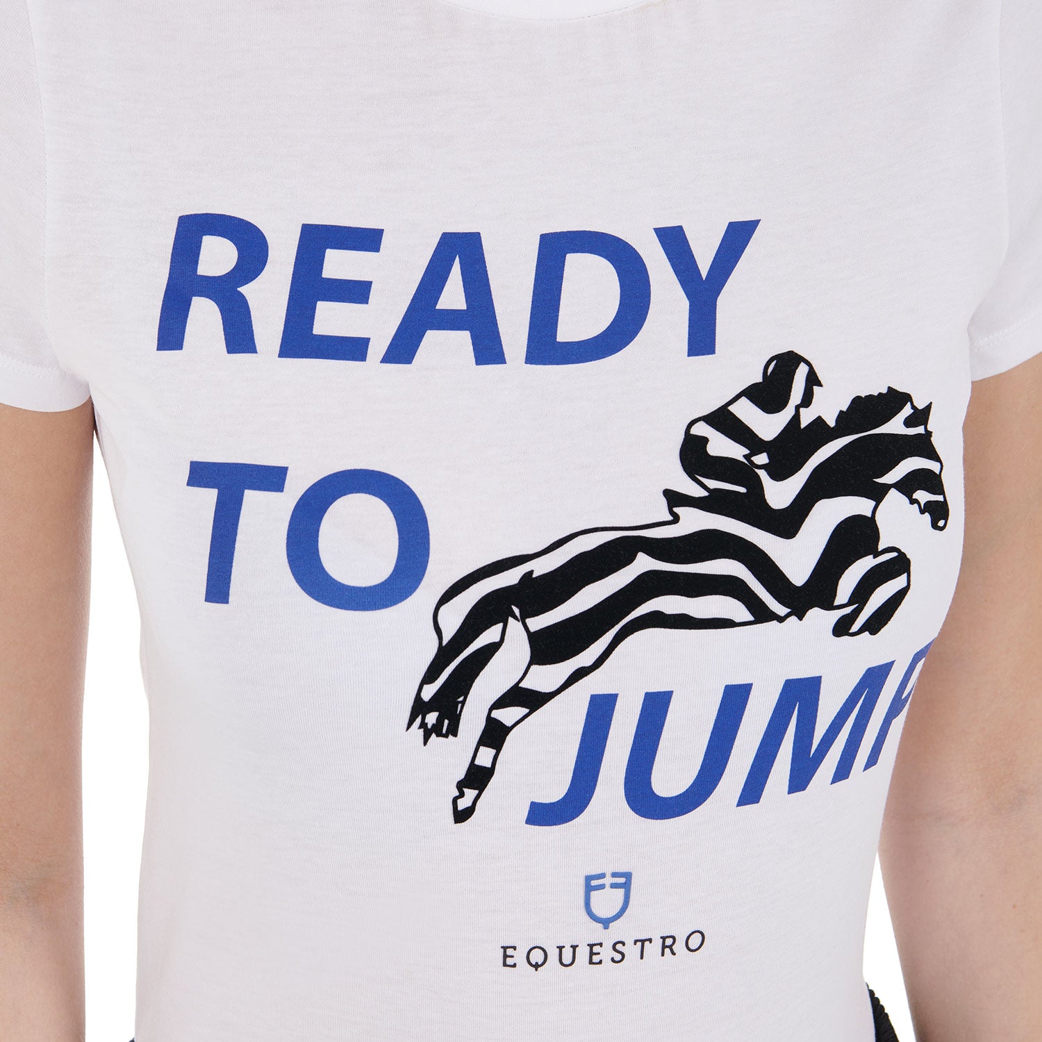 Equestro T Shirt da Donna in Cotone Ready To Jump