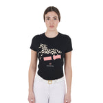 T-shirt da donna in cotone Crazy Horse Equestro