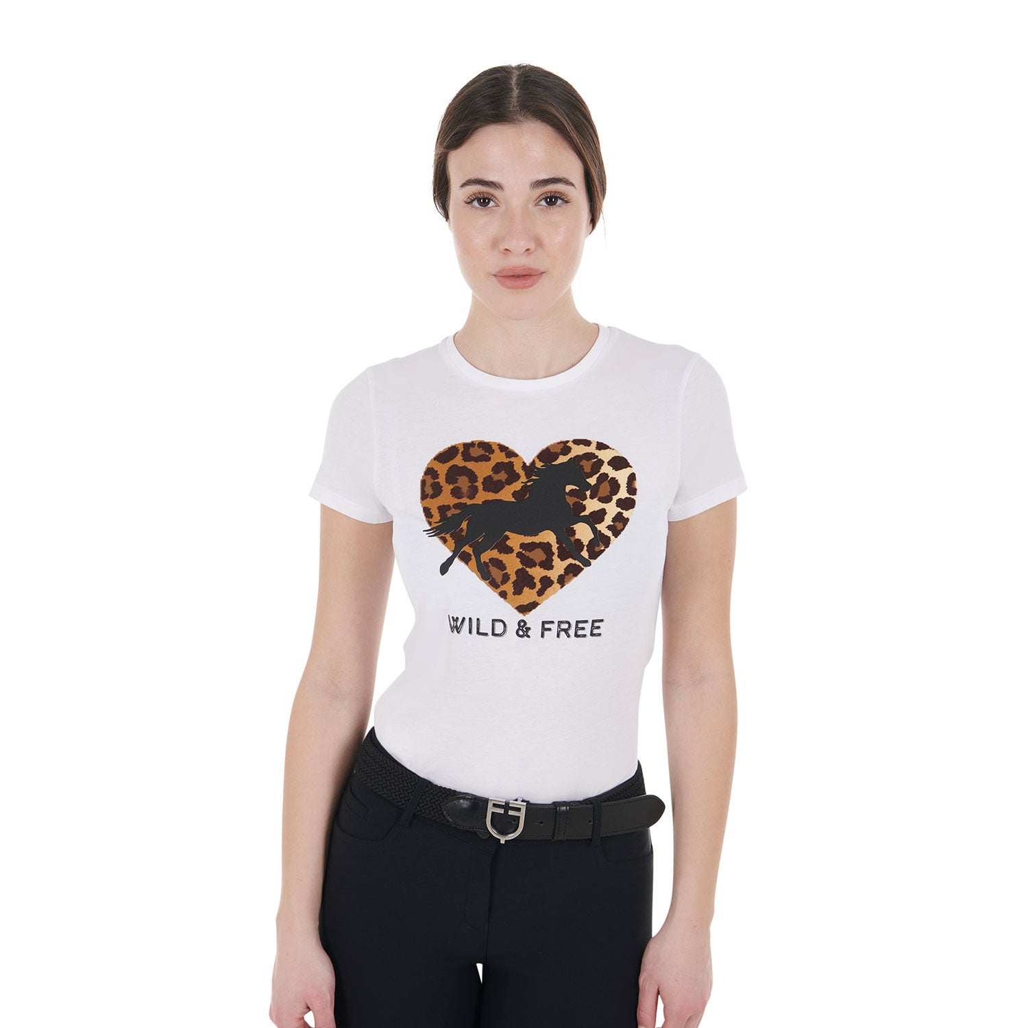Equestro T Shirt da Donna in Cotone Wild & Free