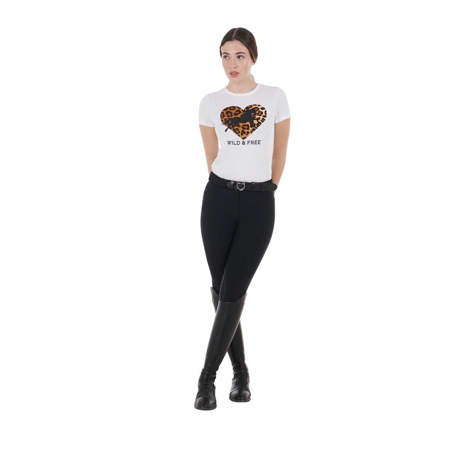 Equestro T Shirt da Donna in Cotone Wild & Free