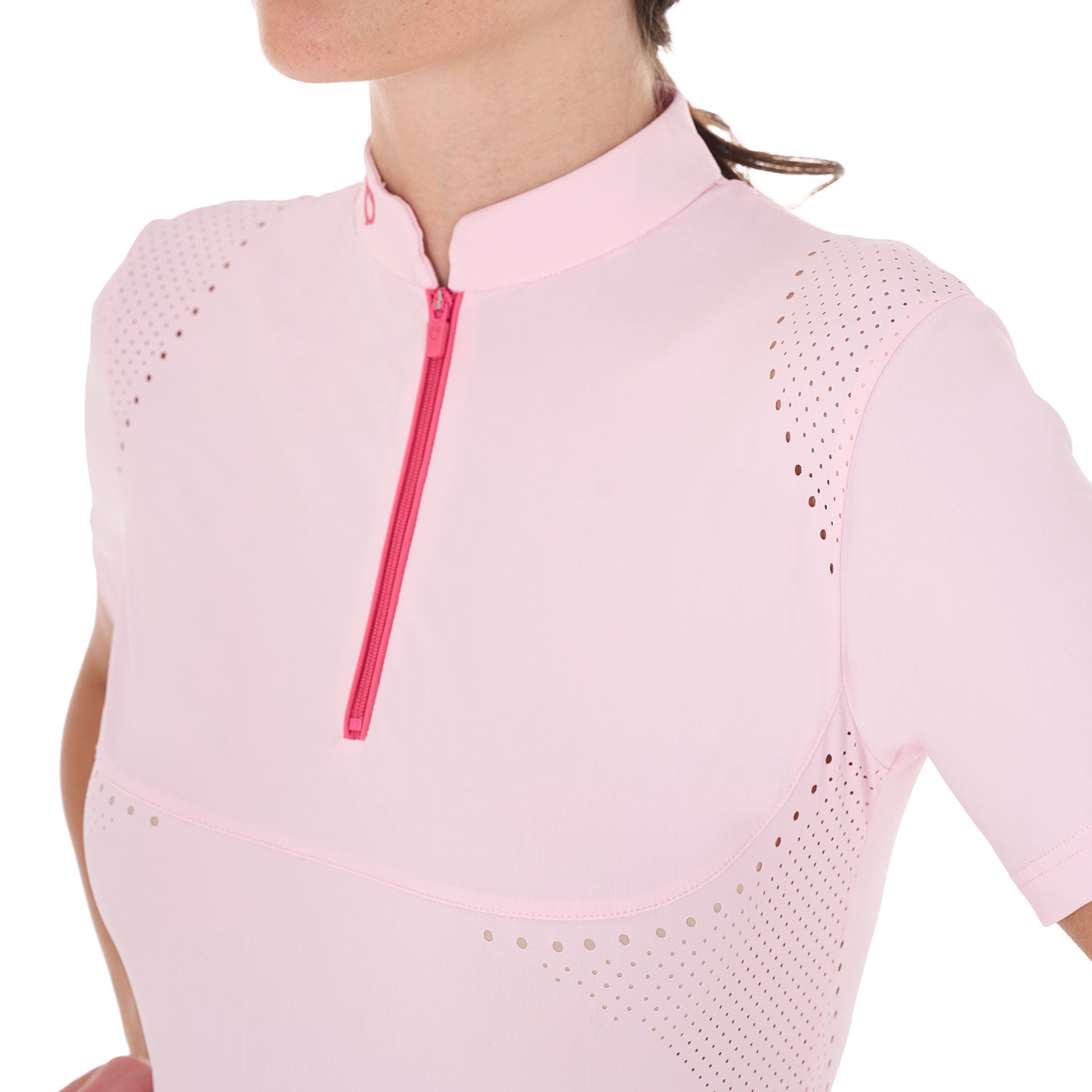 Polo training Equestro donna slim fit con inserti traforati e dettagli a contrasto 2025
