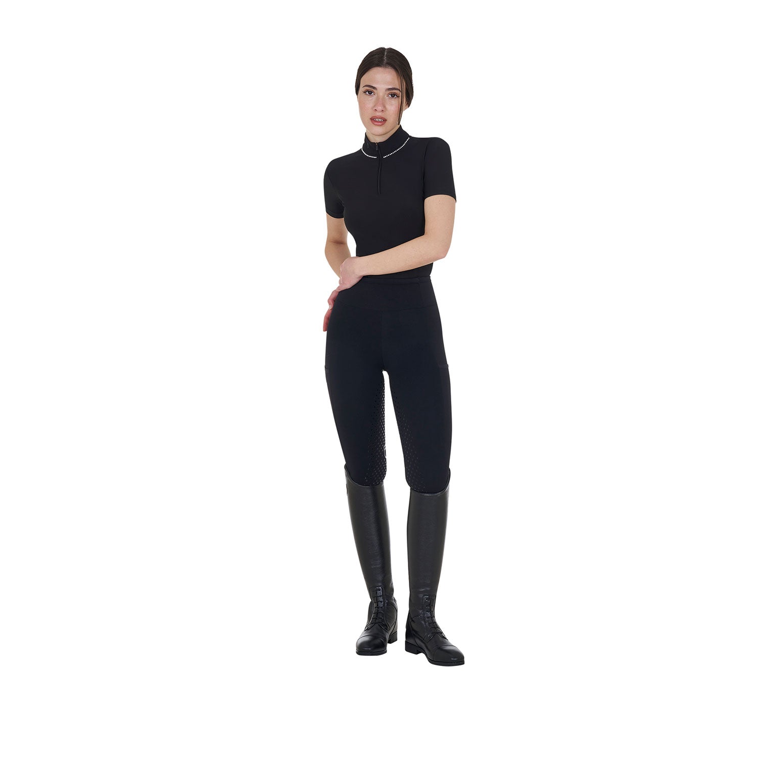 Equestro Leggins Donna con Decorazioni Perforate