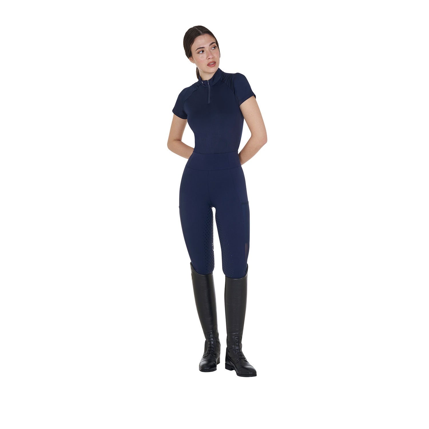 Equestro Leggings Donna Full Grip con Inserti Perforati