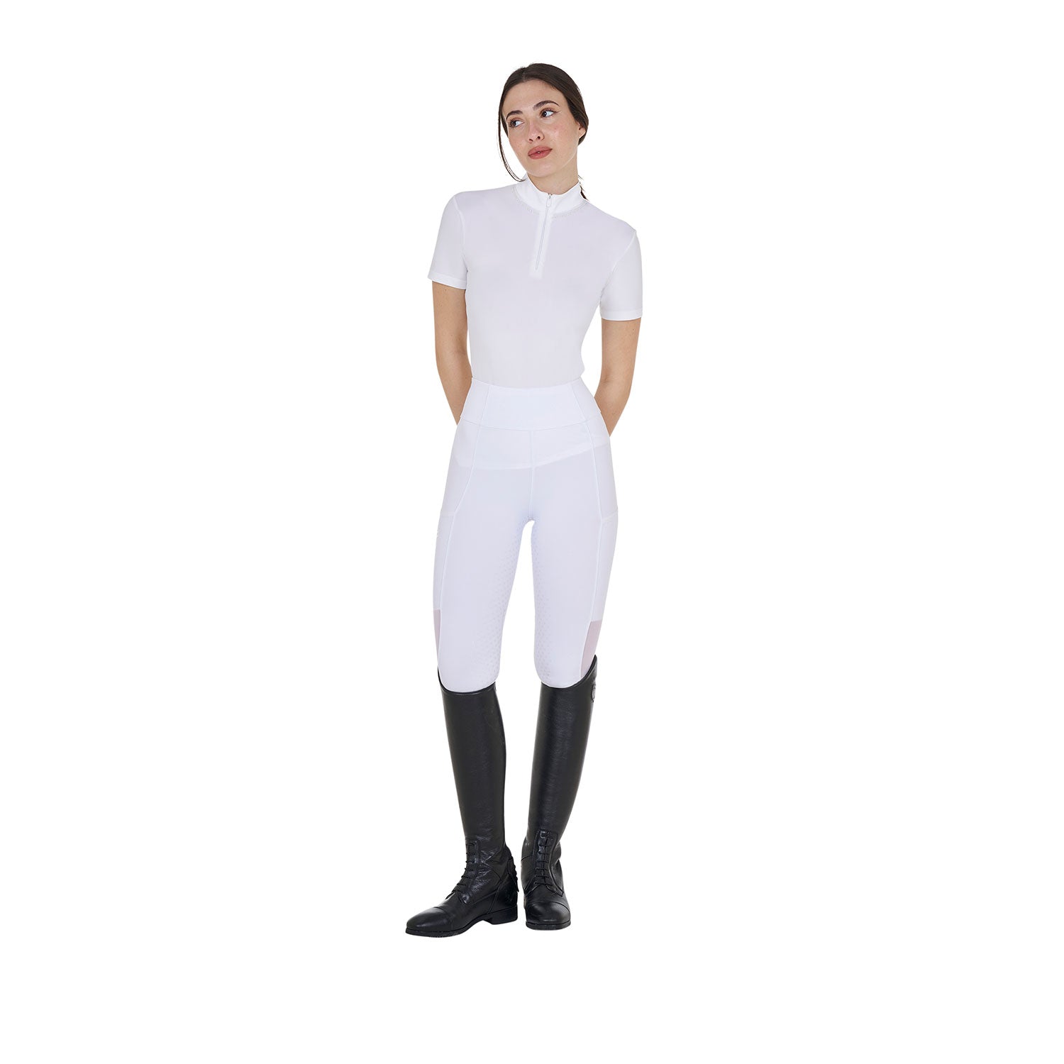 Equestro Leggings Donna Full Grip con Inserti Perforati