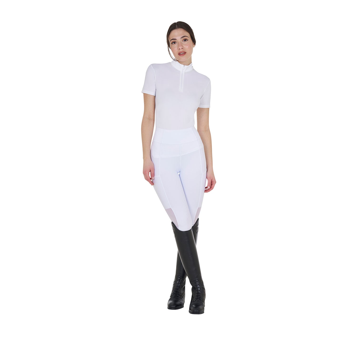 Equestro Leggings Donna Full Grip con Inserti Perforati