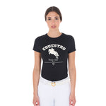 Equestro T Shirt Donna Jumping Horse Club in Cotone