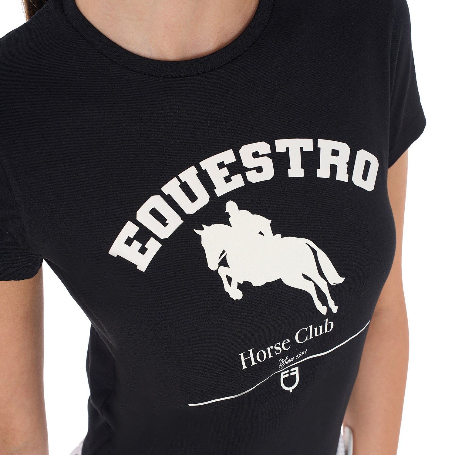 Equestro T Shirt Donna Jumping Horse Club in Cotone
