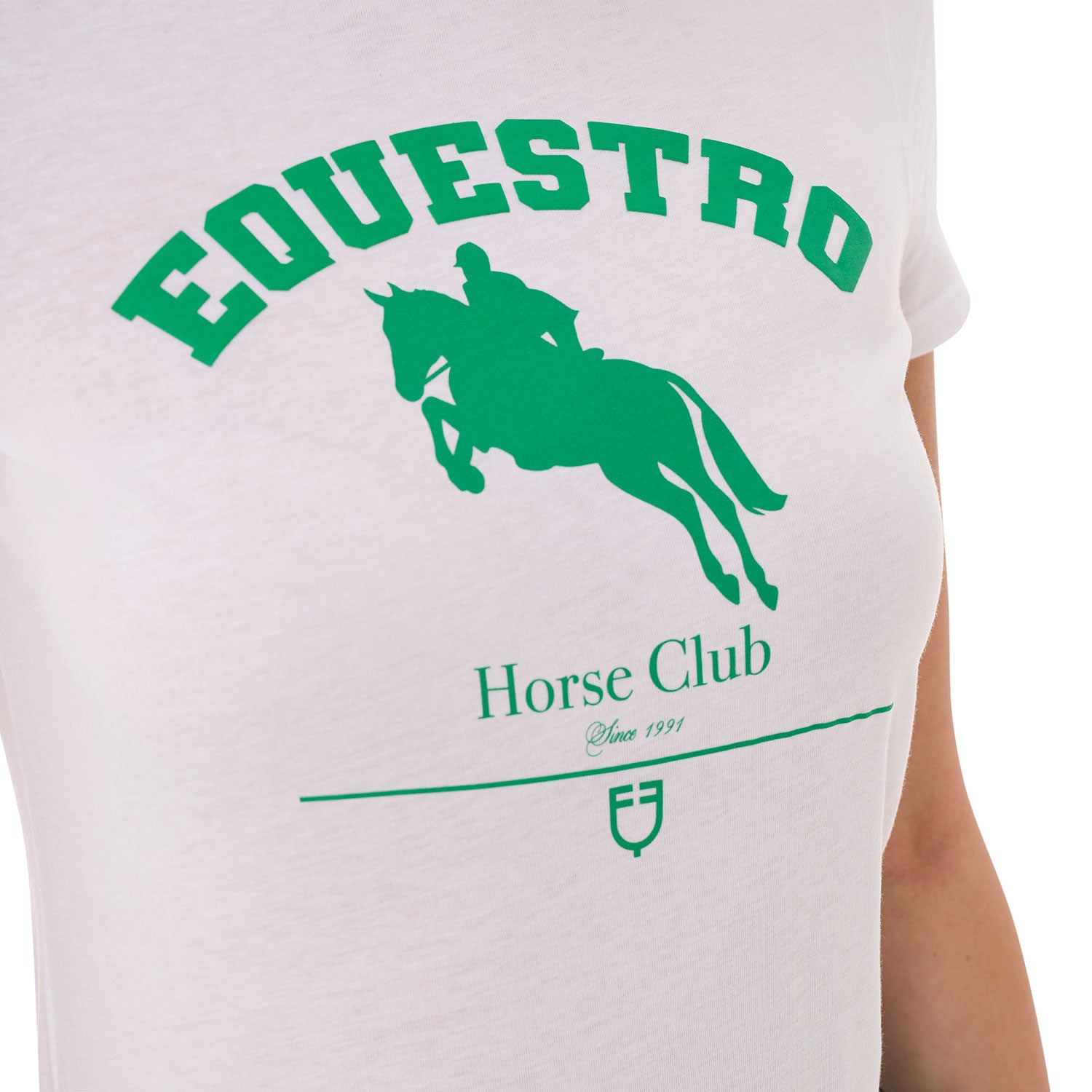 Equestro T Shirt Donna Jumping Horse Club in Cotone