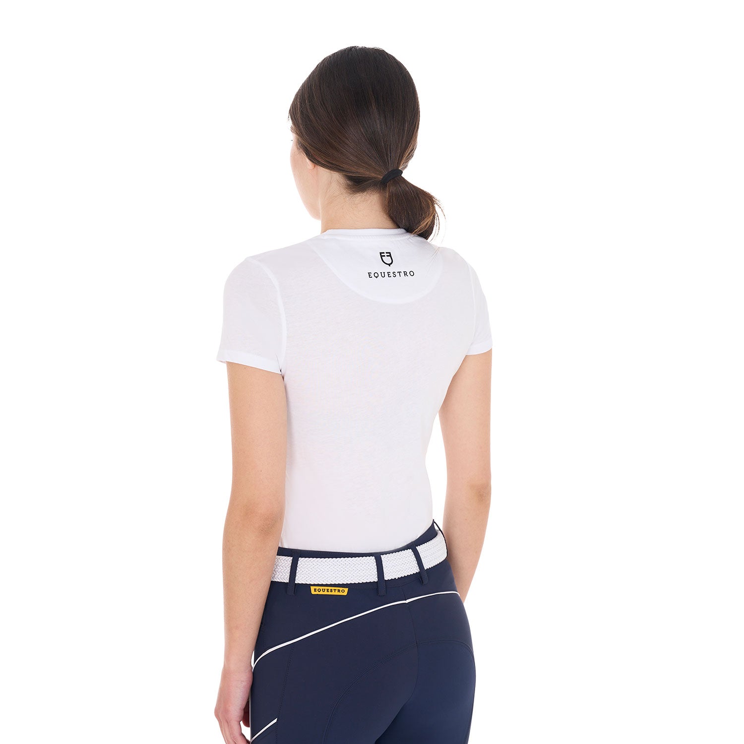 Equestro T Shirt Donna Cannes in Cotone con Strass