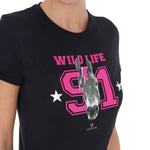 T-shirt donna Equestro Wild Life in cotone con stampa