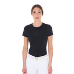 Equestro T Shirt Basic Donna con Logo Tono Su
