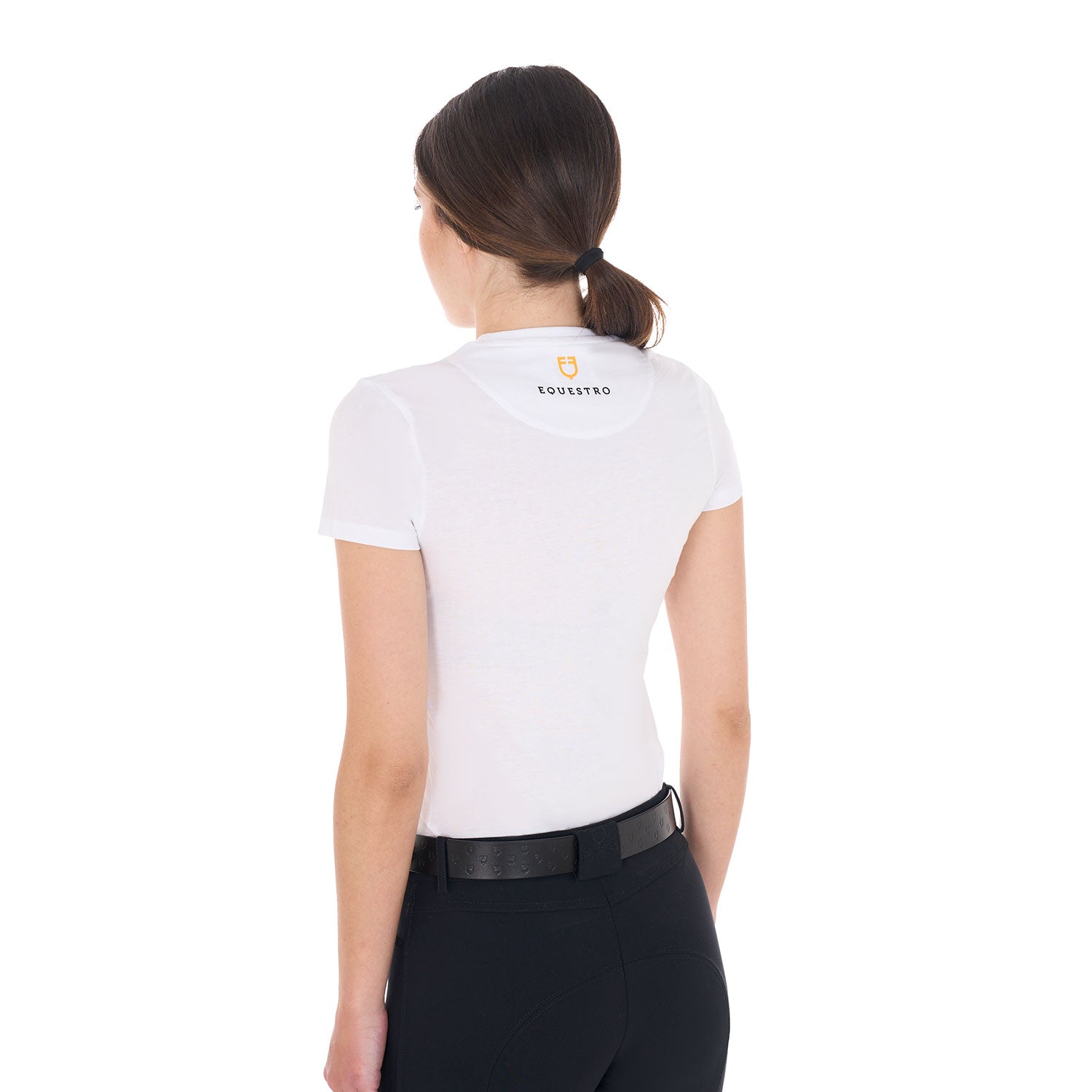 Equestro T Shirt Basic Donna con Logo Tono Su