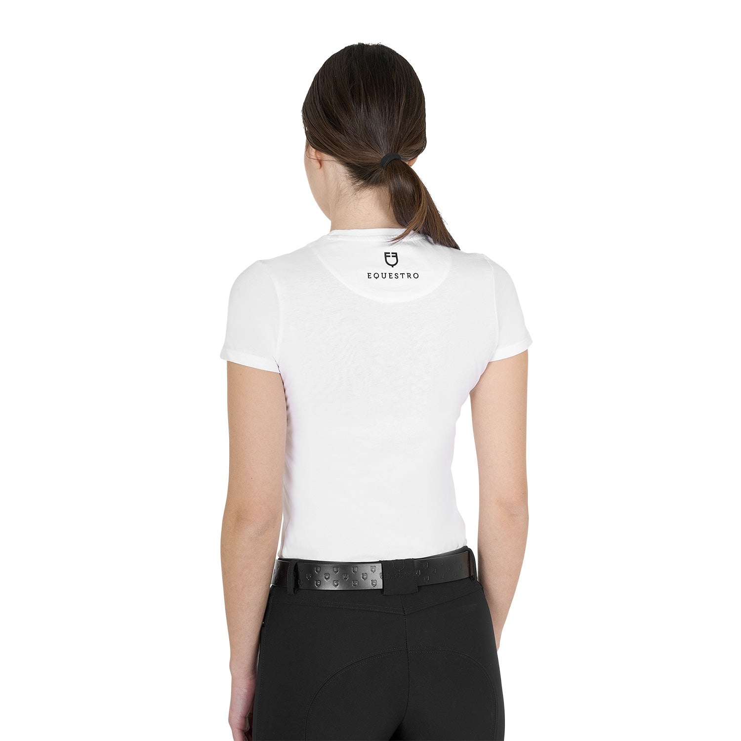Equestro T Shirt Donna Ready To The Party in Cotone con Strass