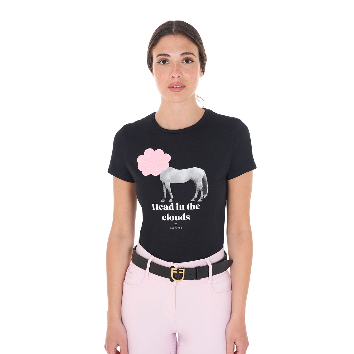 T-shirt donna Head In The Clouds in cotone Equestro