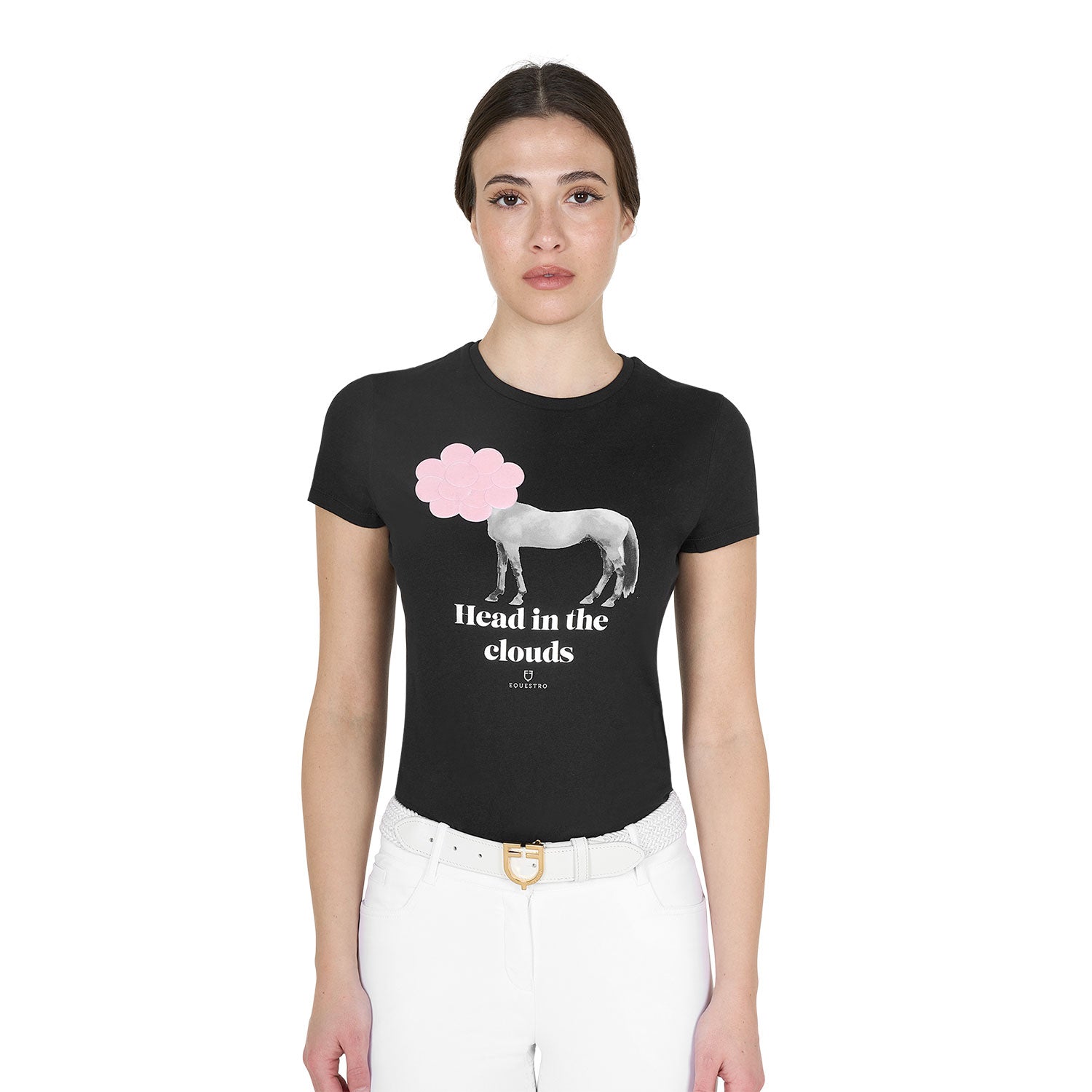 Equestro T Shirt Donna Head in The Clouds Cotone