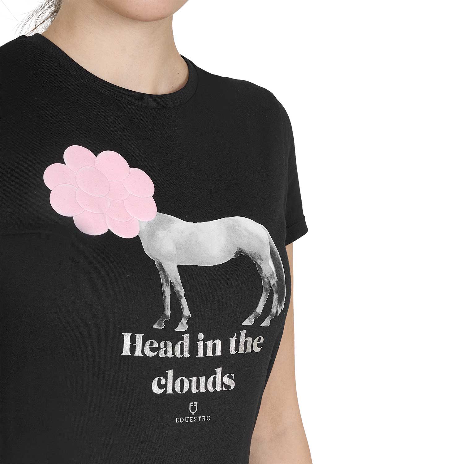 Equestro T Shirt Donna Head in The Clouds Cotone
