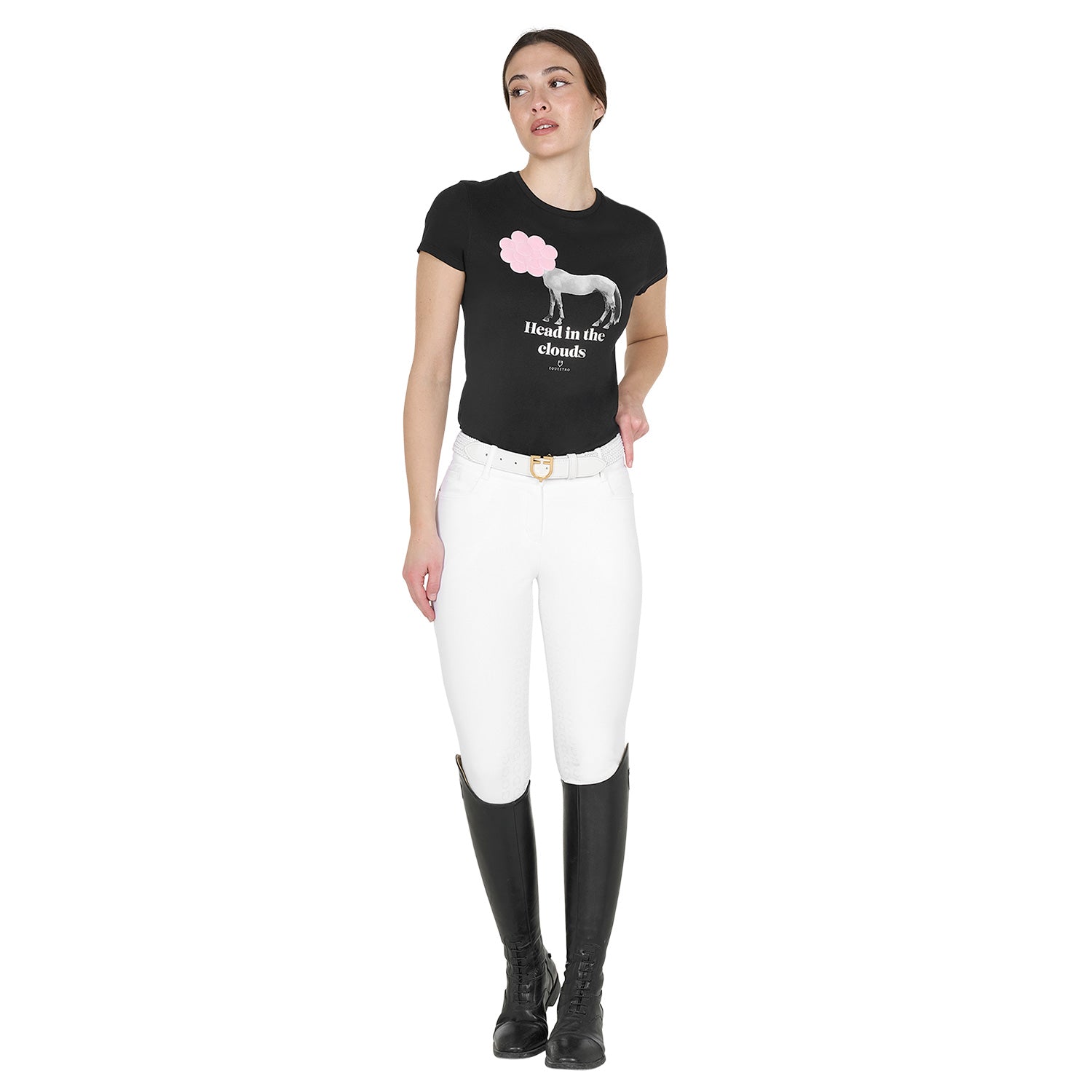 Equestro T Shirt Donna Head in The Clouds Cotone