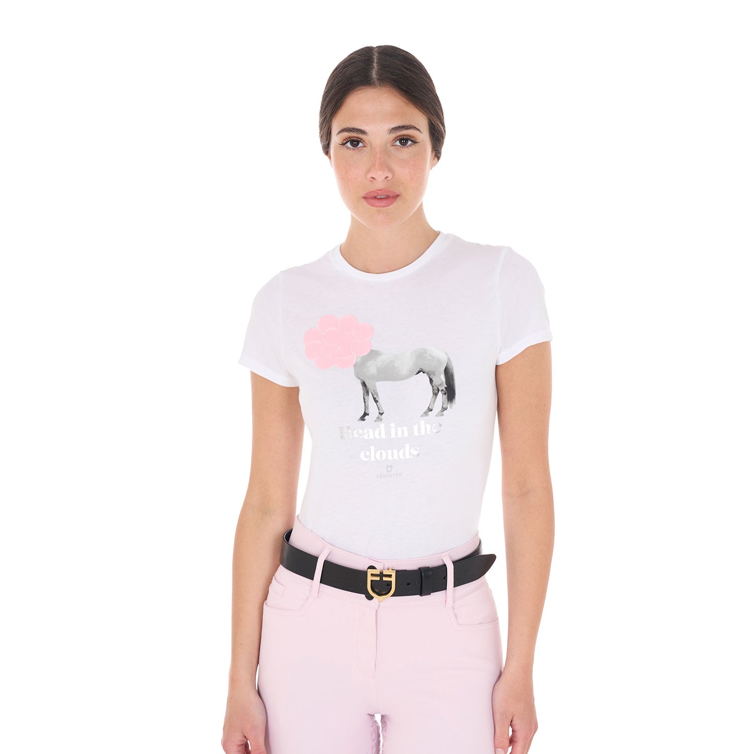 T-shirt donna Head In The Clouds in cotone Equestro