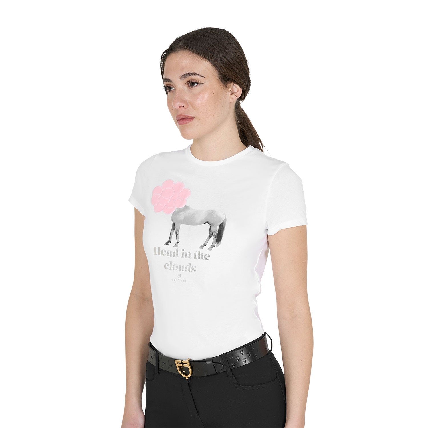Equestro T Shirt Donna Head in The Clouds Cotone