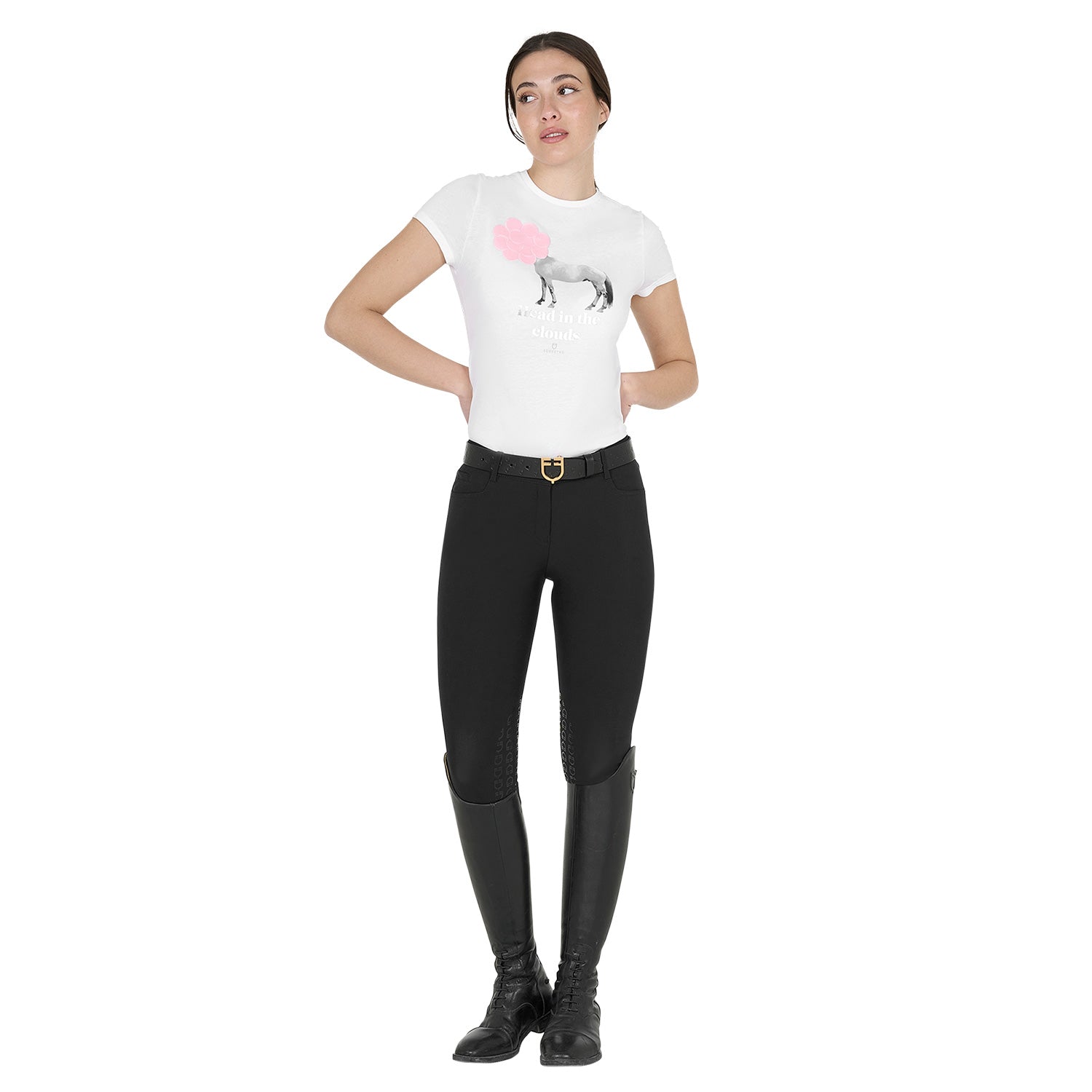 Equestro T Shirt Donna Head in The Clouds Cotone